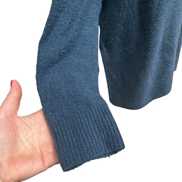 J Jill PureJill Sweater XS/S Blue Pullover Mock Neck Open Sided Oversized NWT - Picture 5 of 12